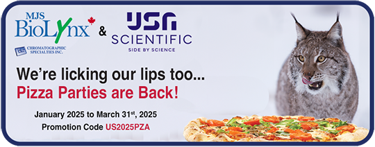 MJS BioLynx & USA Scientific Pizza Party Promotion Banner